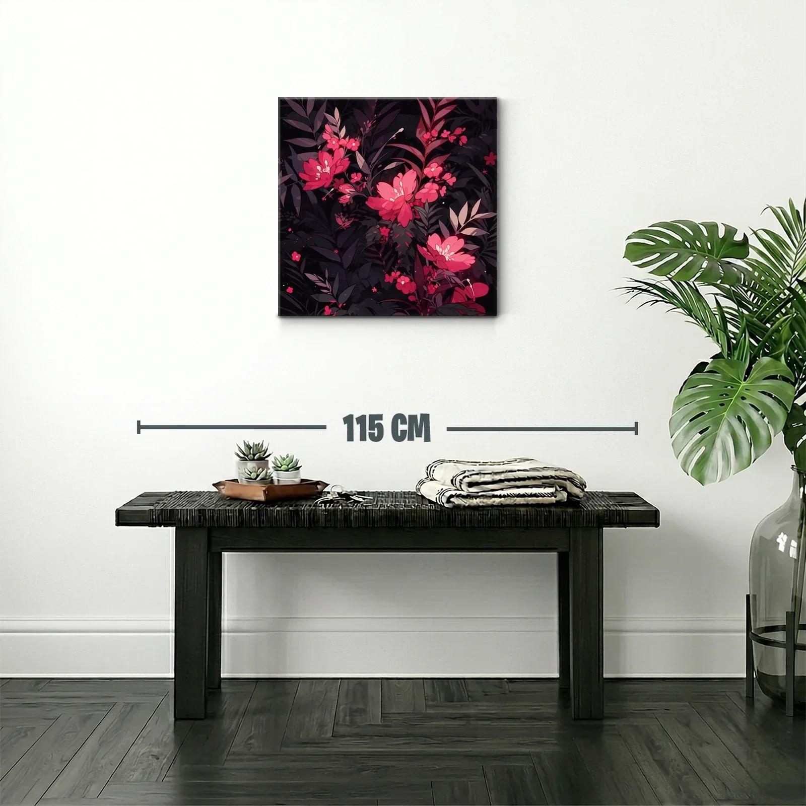 Cuadro de flores rojas sobre fondo oscuro elegante y moderno — miniatura 2