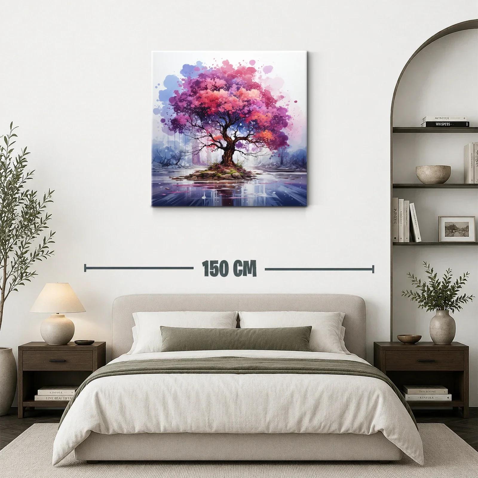 Árbol vibrante en isla rodeada de agua serena — miniatura 3