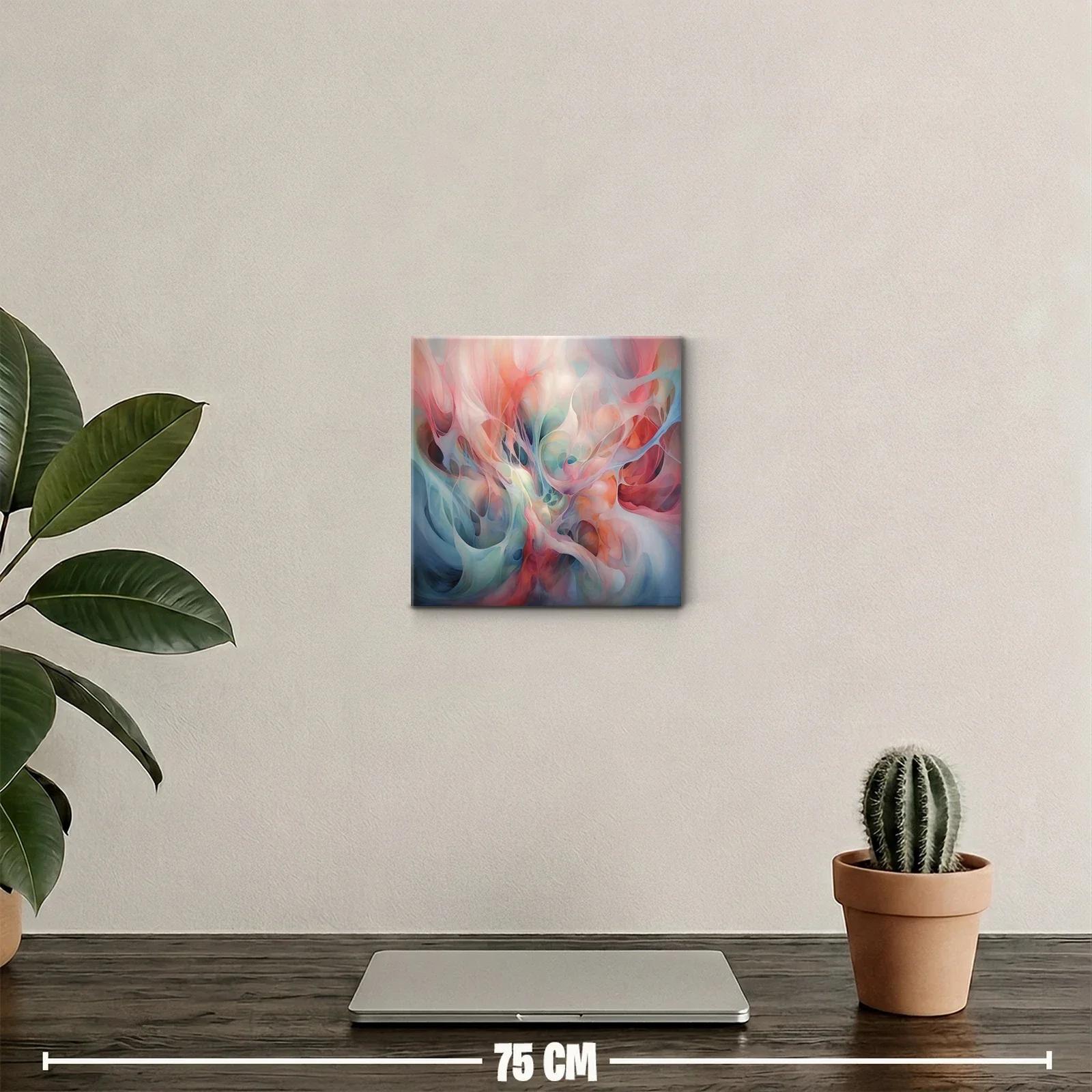 Cuadro decorativo con formas abstractas en tonos suaves — miniatura 2