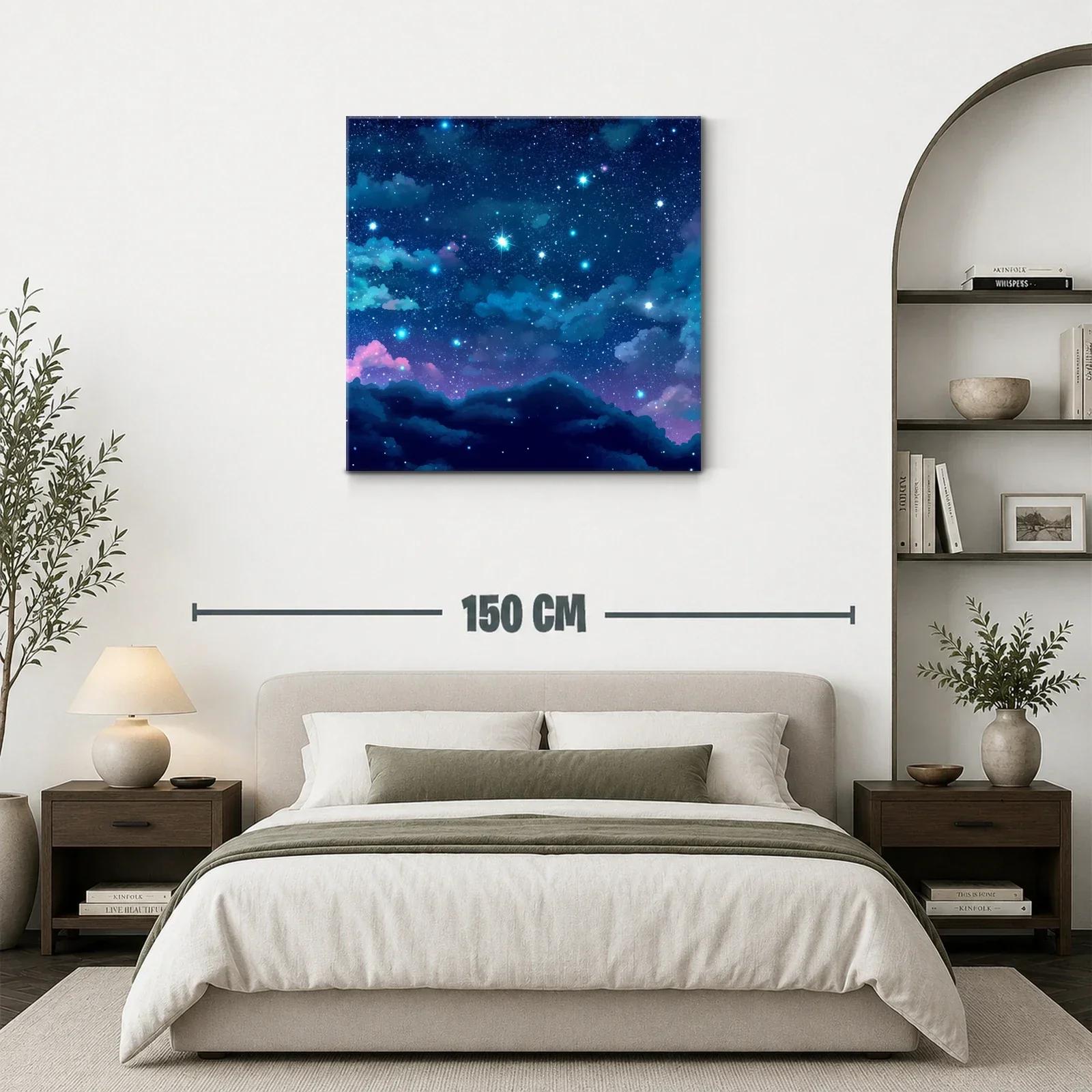 Cielo estrellado con nubes en tonos azules y morados — miniatura 3