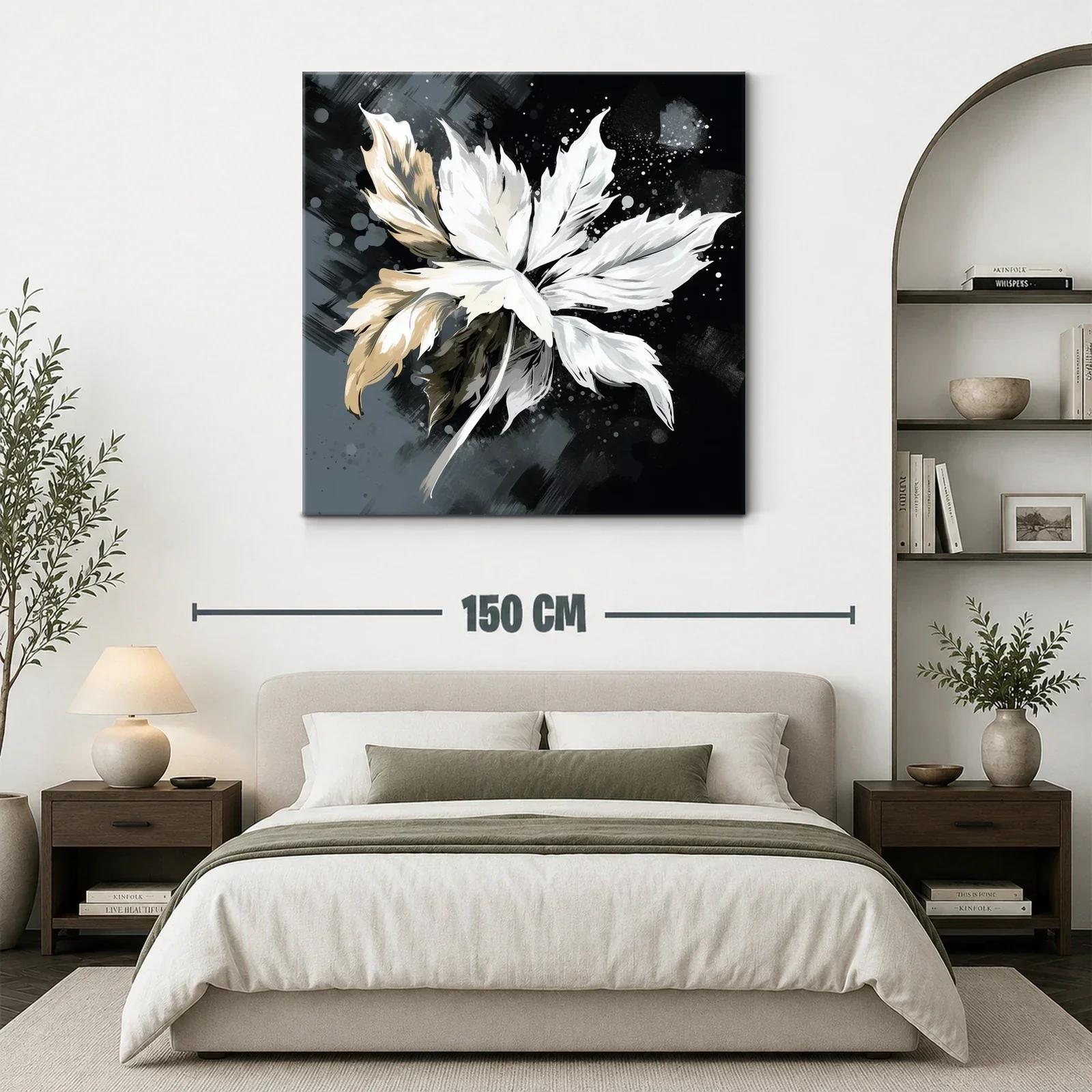 Flor abstracta en tonos neutros y contraste oscuro — miniatura 3