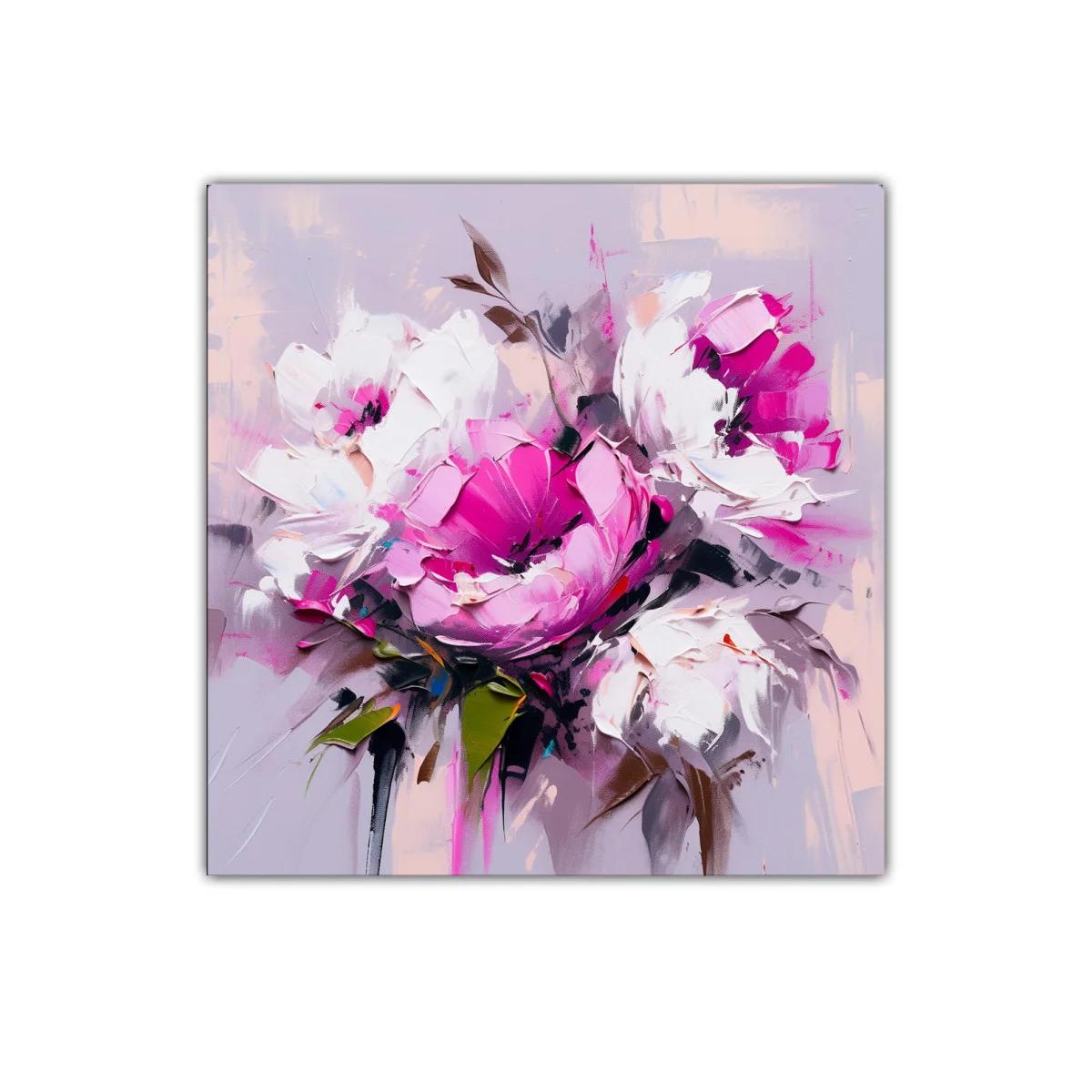 Flores vibrantes en tonos rosa y blanco con fondo suave
