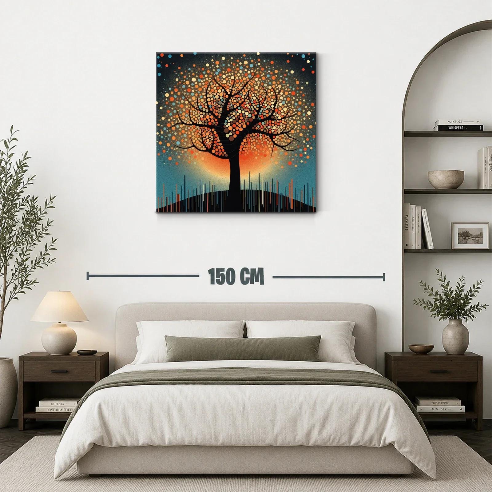 Árbol vibrante con motivos circulares en tonos cálidos — miniatura 3