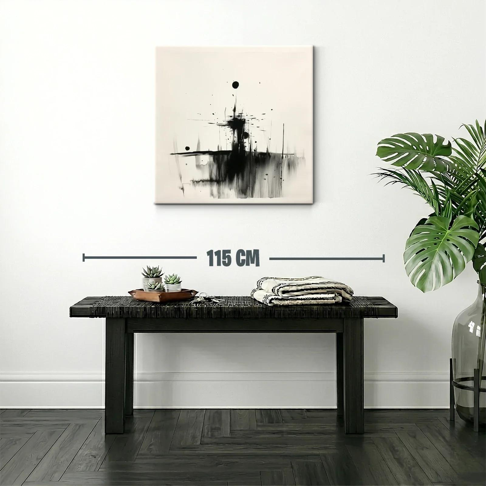 Composición abstracta en blanco y negro contemporánea — miniatura 2