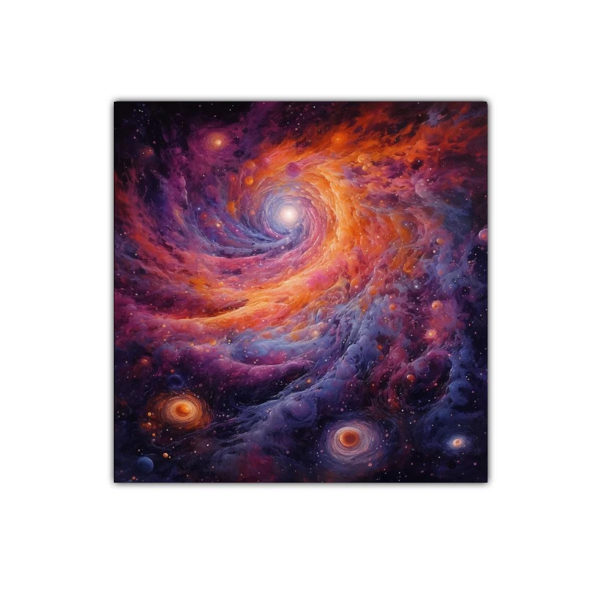 Cuadro abstracto de galaxia vibrante en espiral cósmica — imagen principal