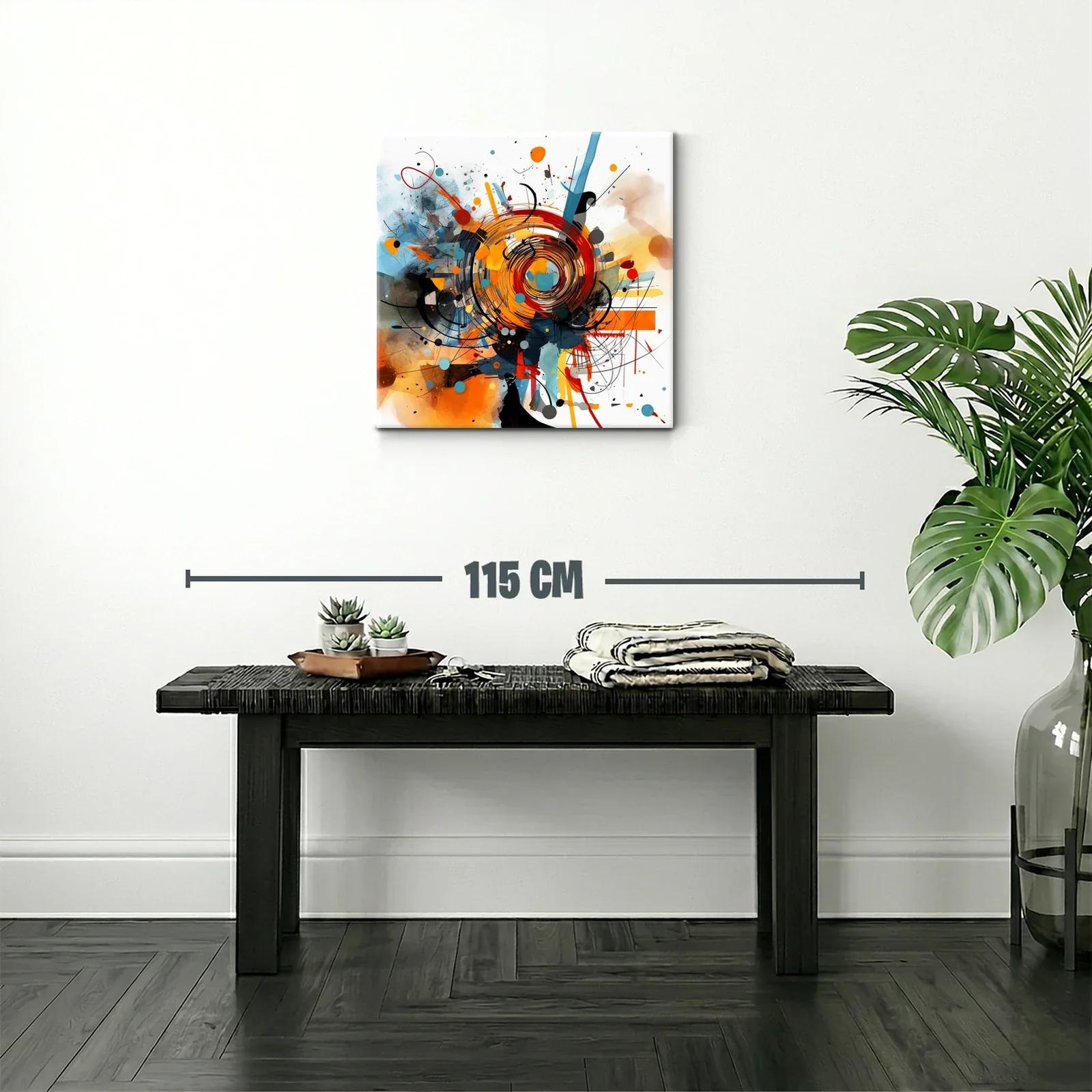 Cuadro abstracto con vibrantes espirales en tonos cálidos — miniatura 2