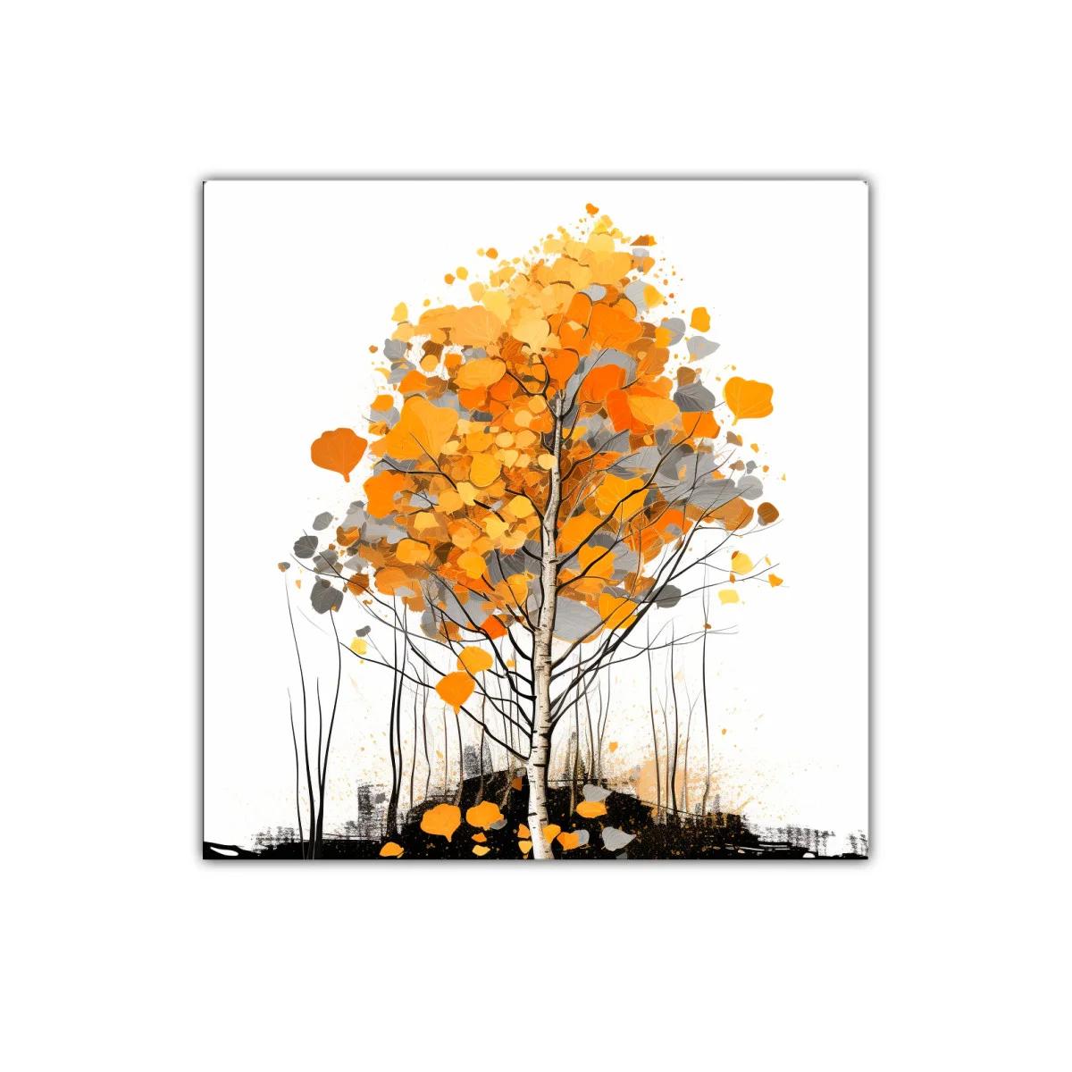 Árbol de otoño con hojas en tonos naranjas y grises — imagen principal