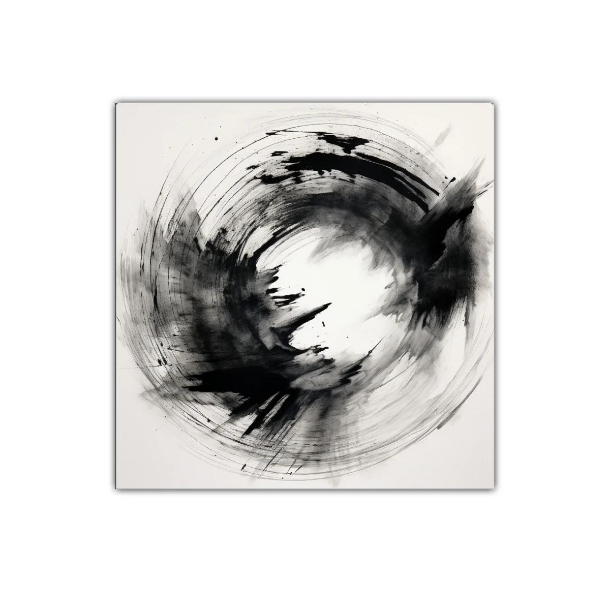 Cuadro Arte Abstracto en Blanco y Negro Dinámico