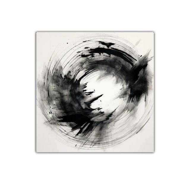 Cuadro Arte Abstracto en Blanco y Negro Dinámico