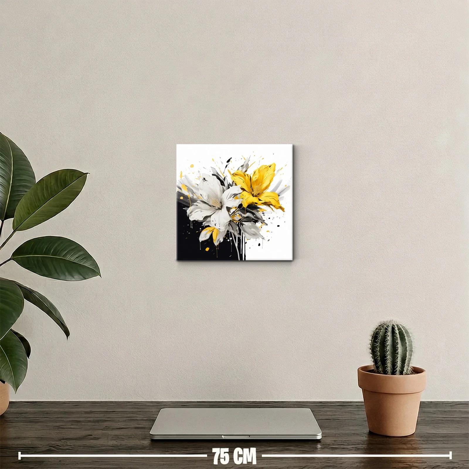 Flores en contraste brillante con tonos amarillos y grises — miniatura 2