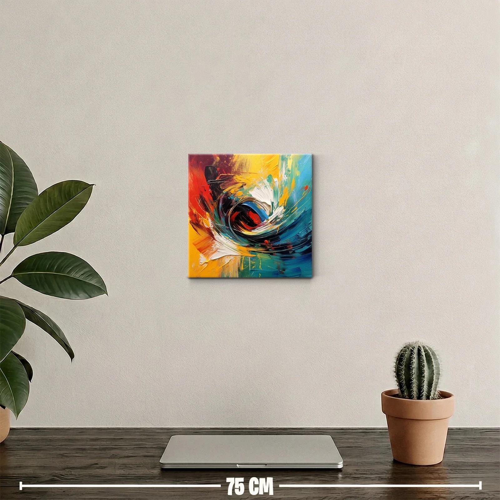 Cuadro abstracto con explosión vibrante de colores vivos — miniatura 2