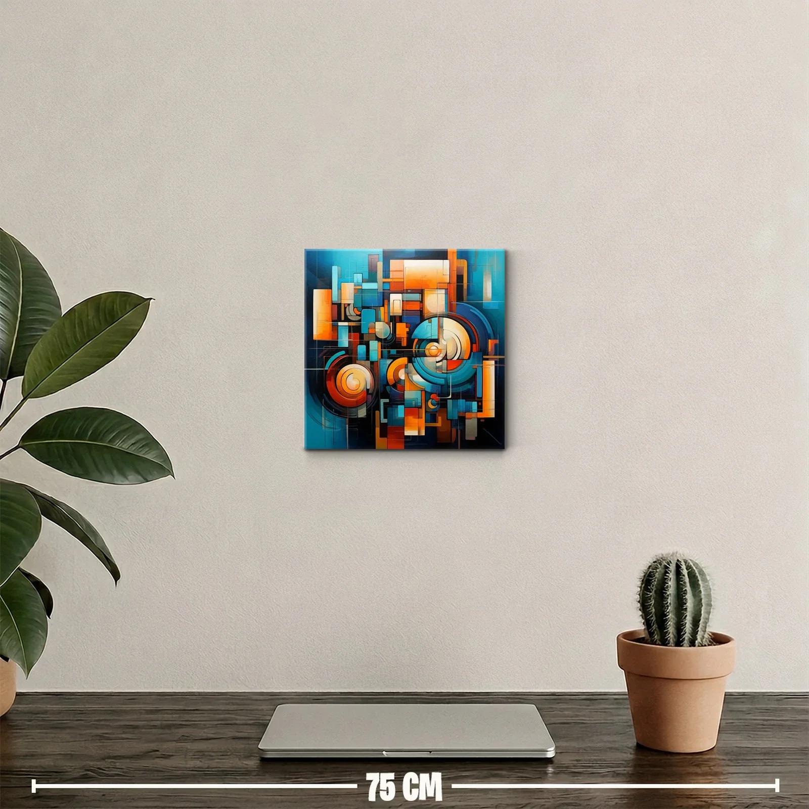 Composición abstracta con círculos y formas geométricas vibrantes — miniatura 2