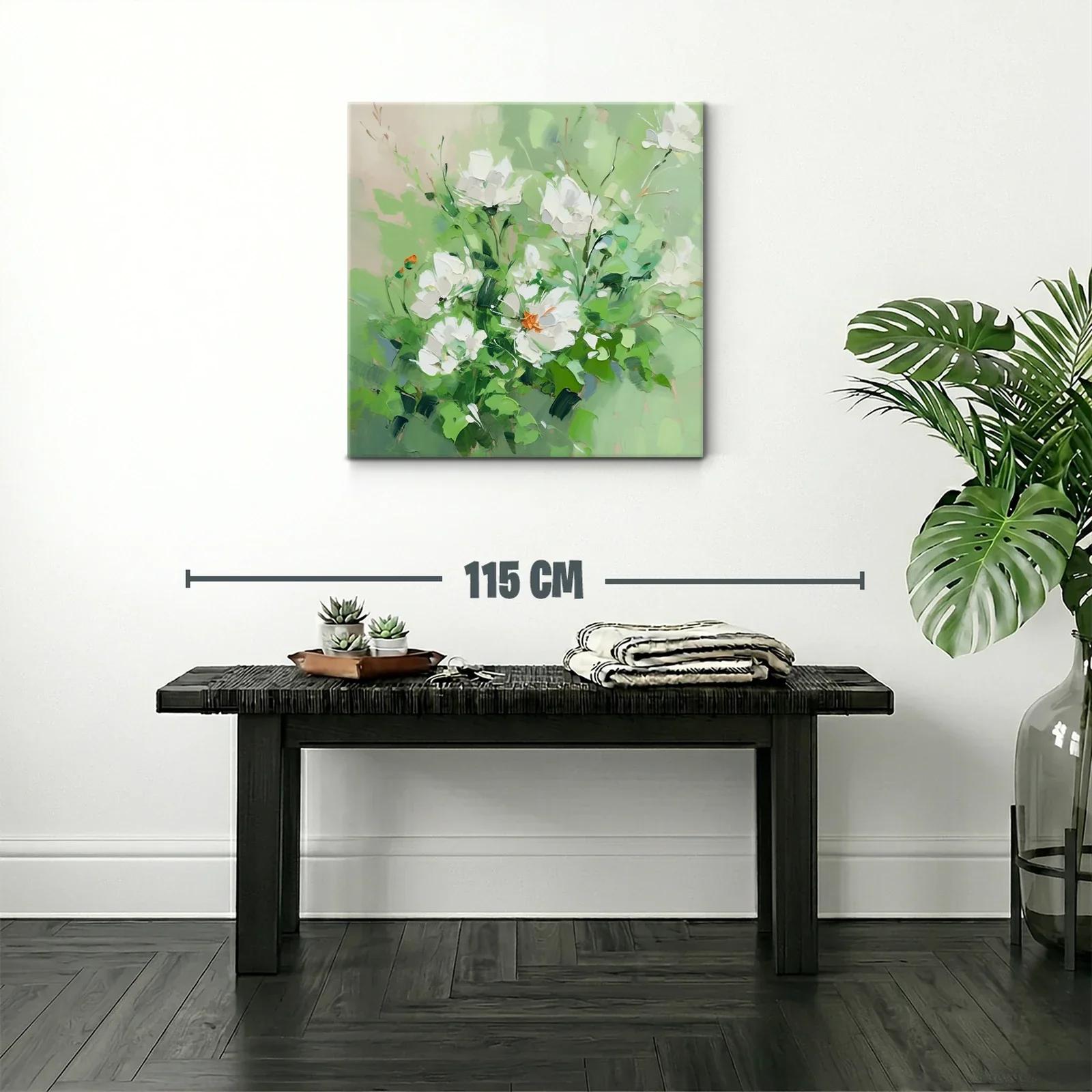 Elegancia natural con flores blancas y tonos verdes — miniatura 2
