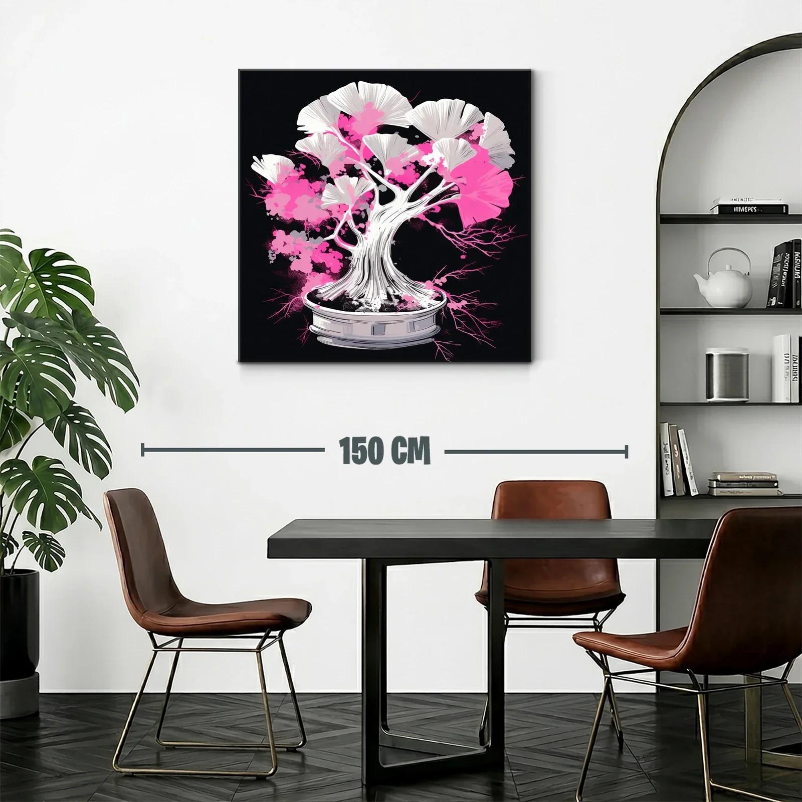 Cuadro Árbol Bonsái con Tonos Rosados y Blancos Vibrantes — miniatura 2