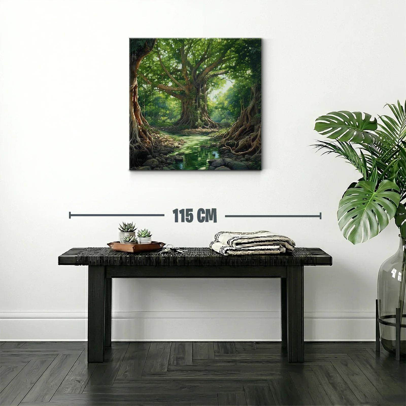 Bosque místico de árboles milenarios y río sereno — miniatura 2