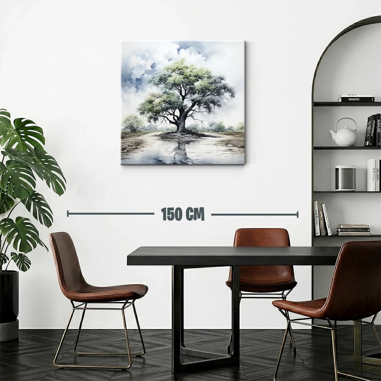 Árbol solitario con reflejo en aguas tranquilas — miniatura 2
