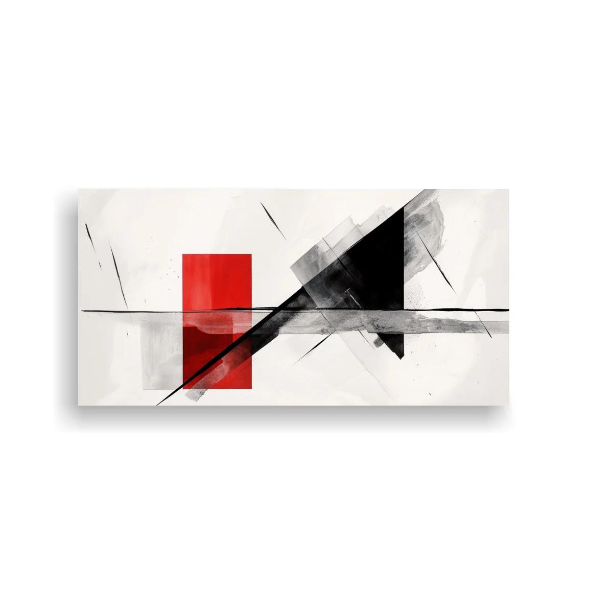 Cuadro abstracción geométrica con diagonales marcadas