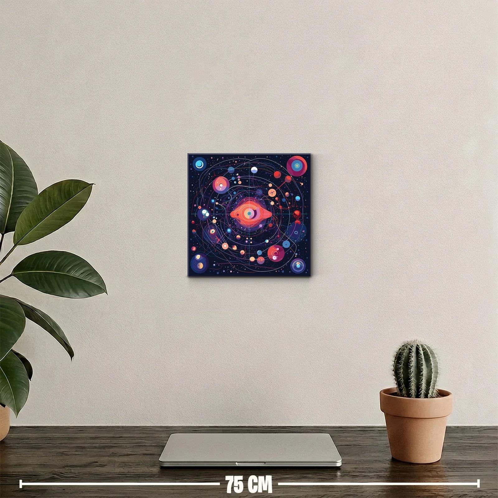 Cuadro abstracción cósmica con formas y orígenes coloridos — miniatura 2