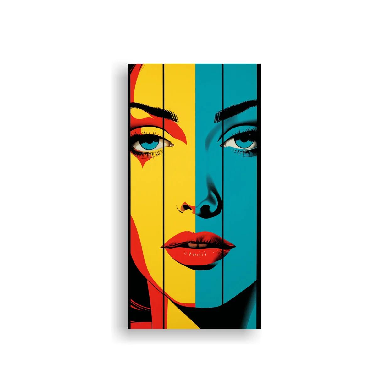 Cuadro rostro femenino pop art de mirada frontal