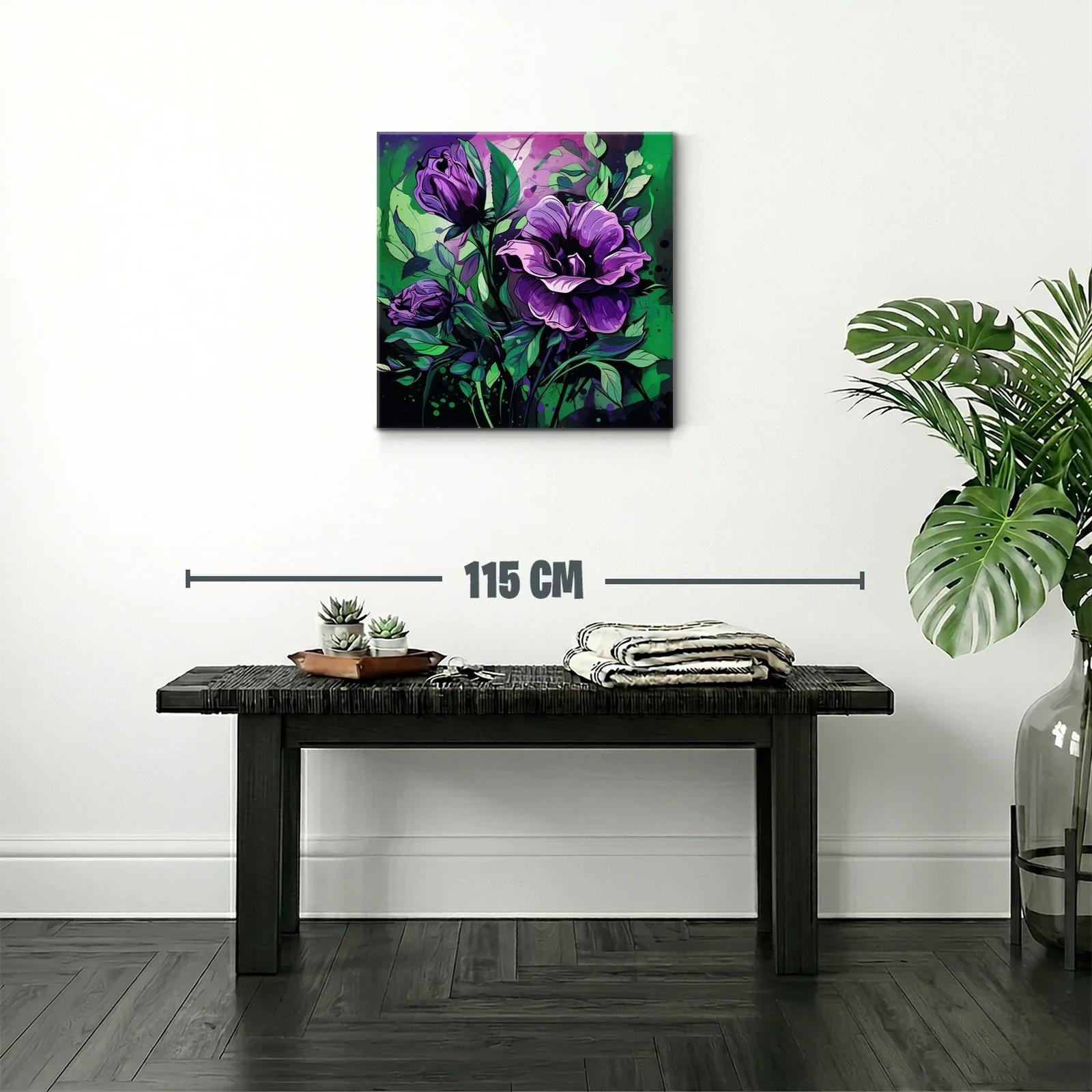 Floraciones vibrantes en tonos violetas y verdes — miniatura 2