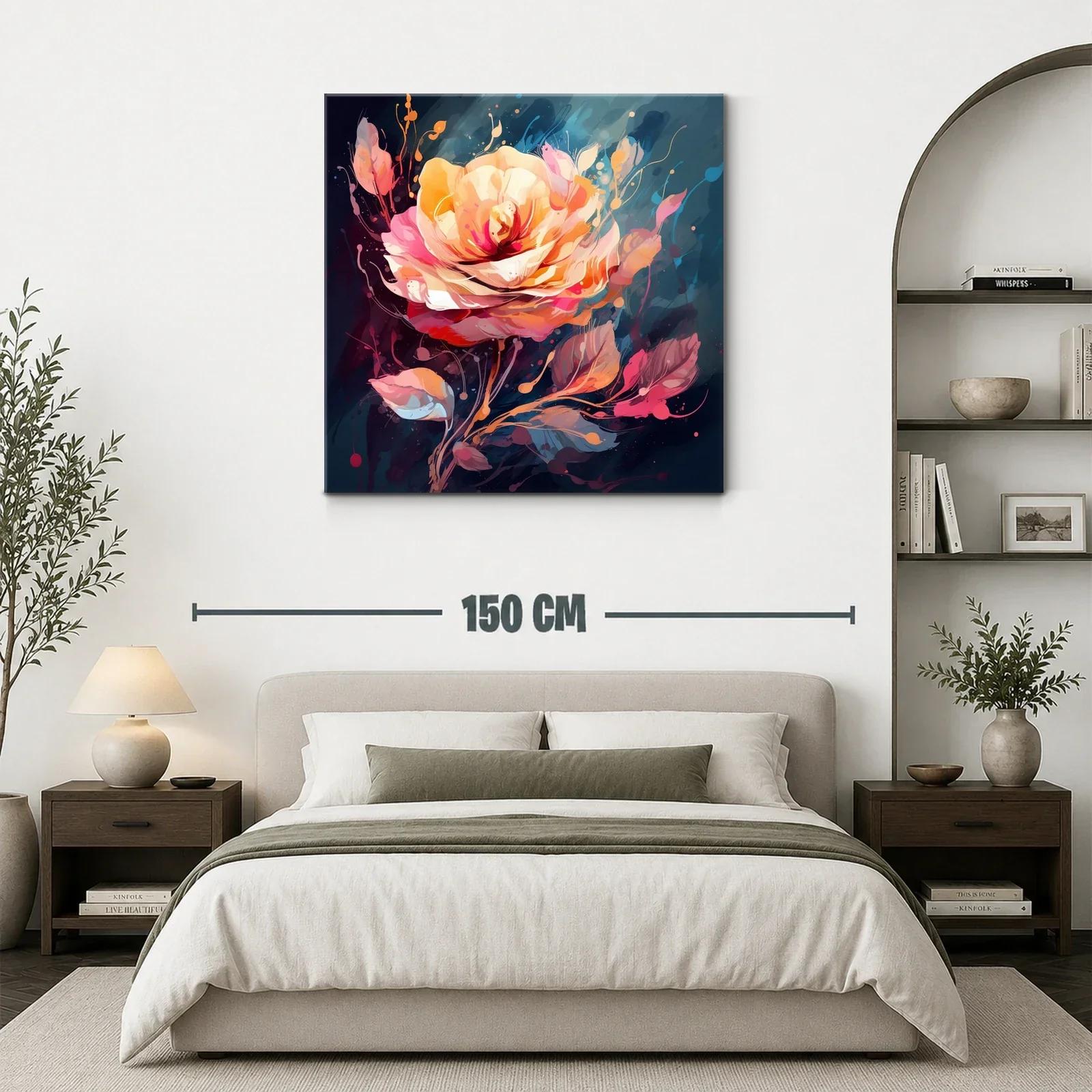 Impacto floral en tonos cálidos y suaves en fondo oscuro — miniatura 3