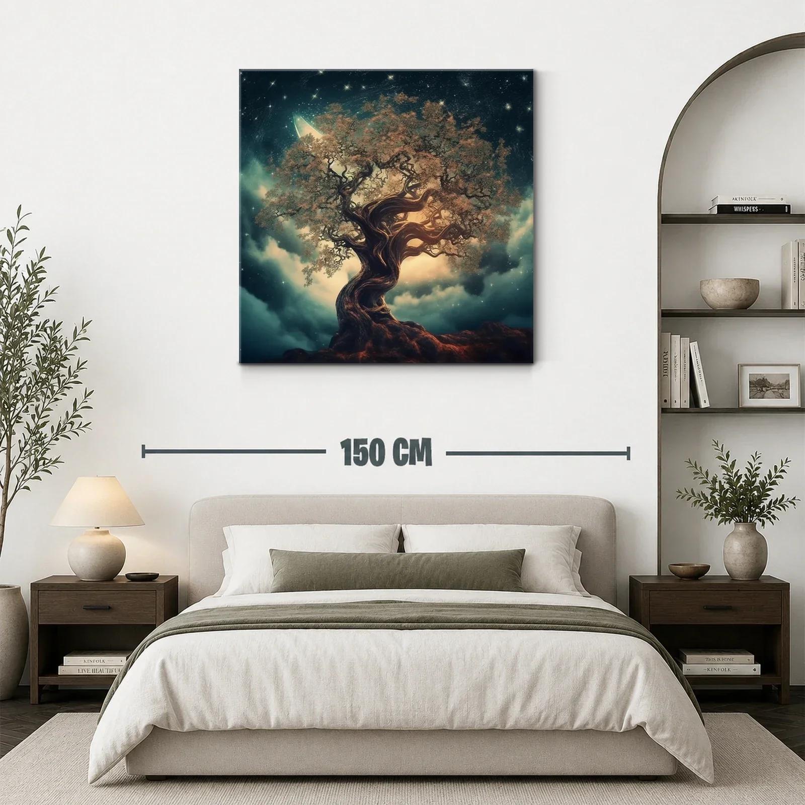 Árbol Fantástico bajo un Cielo Estrellado Nocturno — miniatura 3
