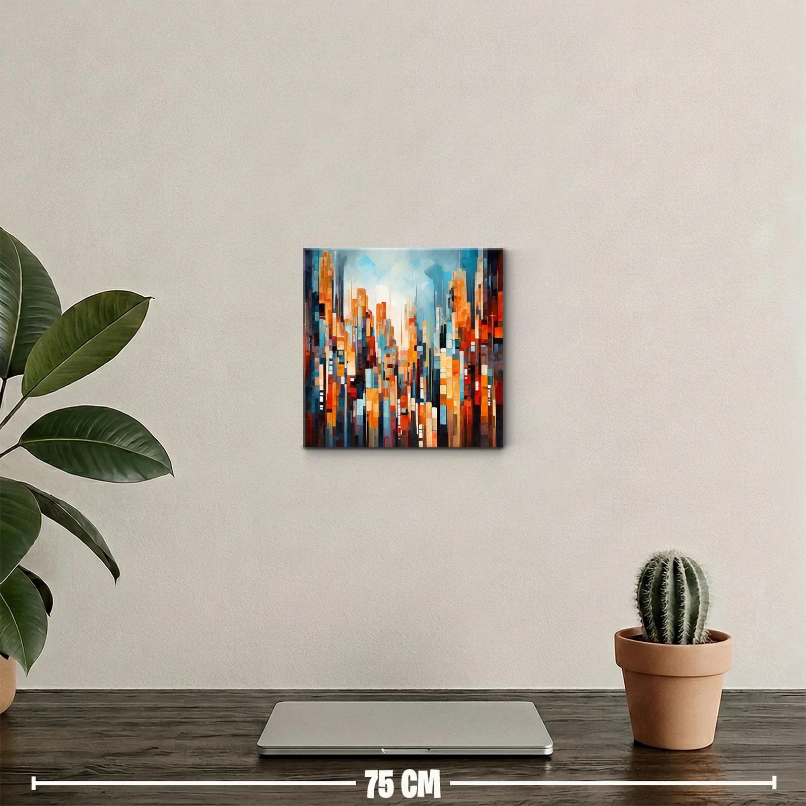 Abstracto vibrante de ciudad con tonos cálidos y fríos — miniatura 2