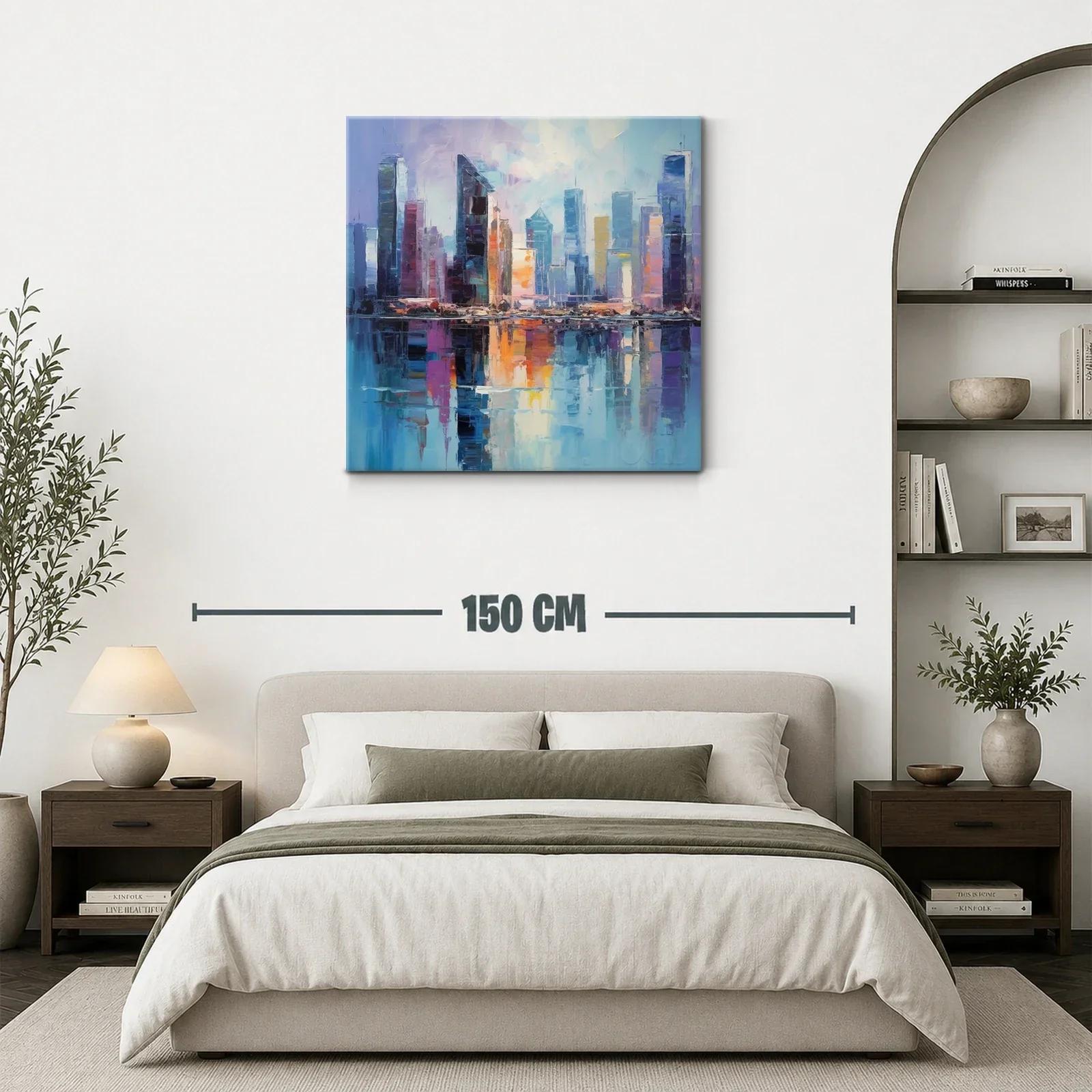 Paisaje urbano con reflejos vibrantes en la ciudad — miniatura 3