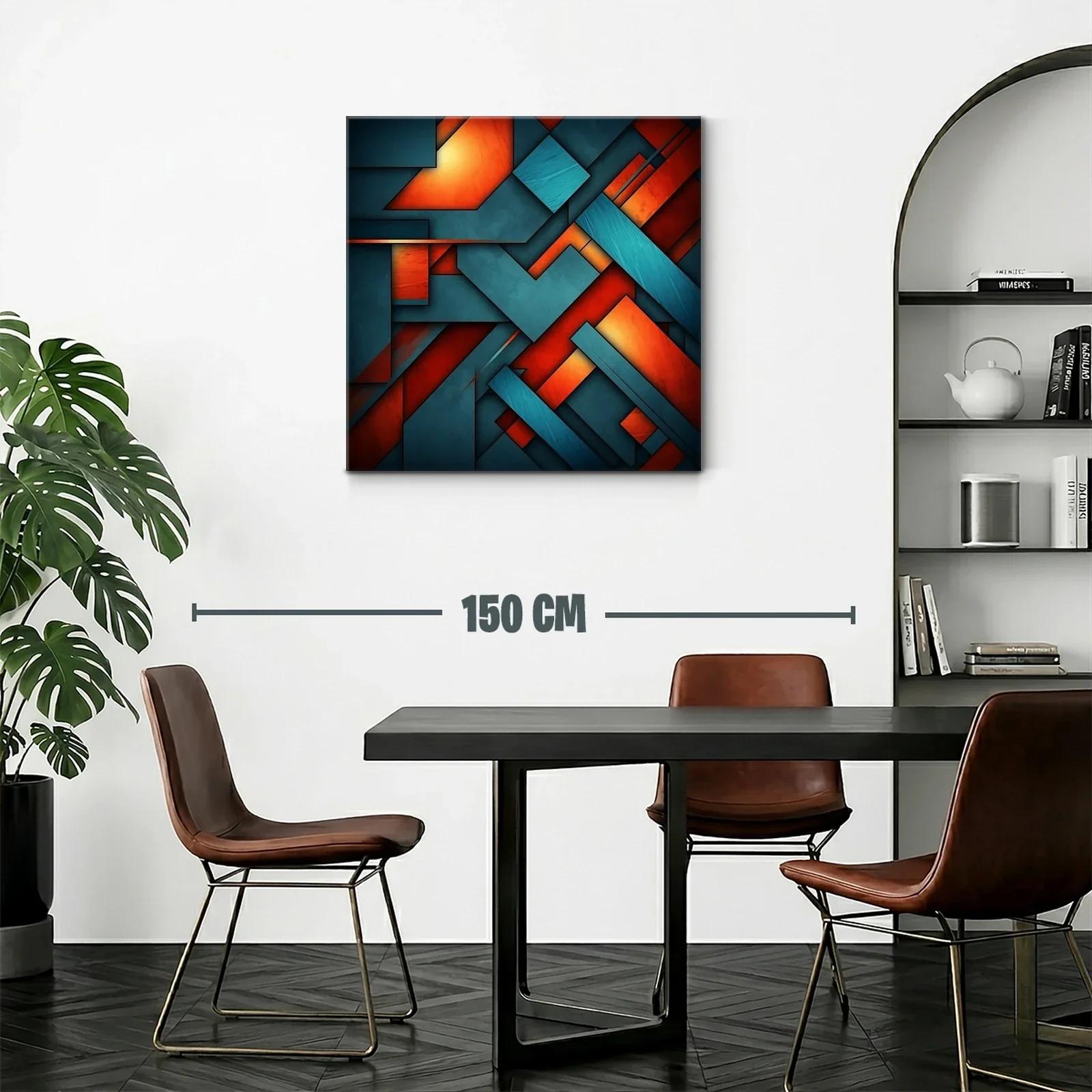 Composición geométrica abstracta en tonos naranja y azul — miniatura 2