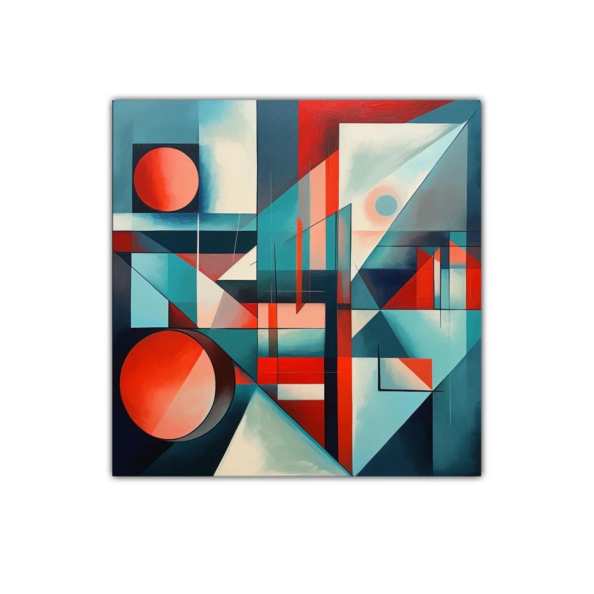 Composición geométrica con tonos vibrantes y contrastes