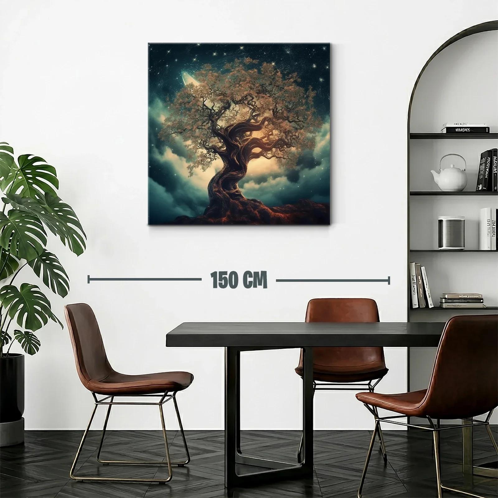 Árbol Fantástico bajo un Cielo Estrellado Nocturno — miniatura 2