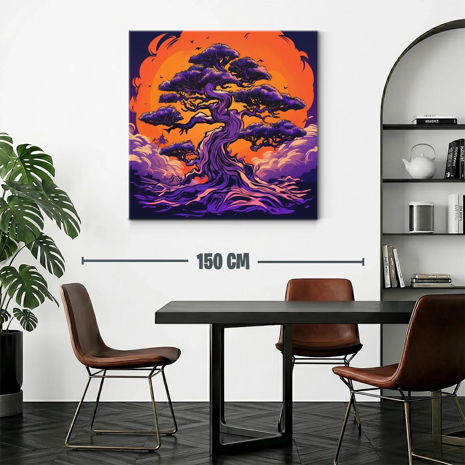 Árbol místico en contraste vibrante con fondo ardiente — miniatura 2