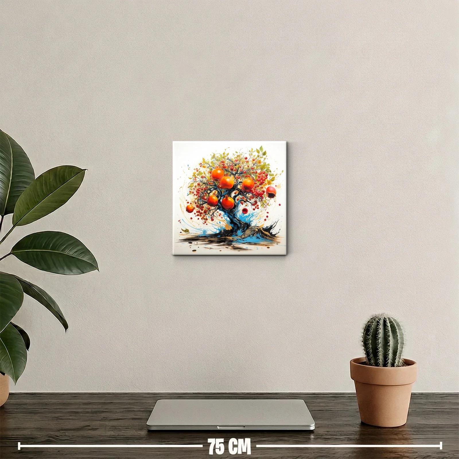 Cuadro decorativo con árbol frutal de granadas vibrantes — miniatura 2