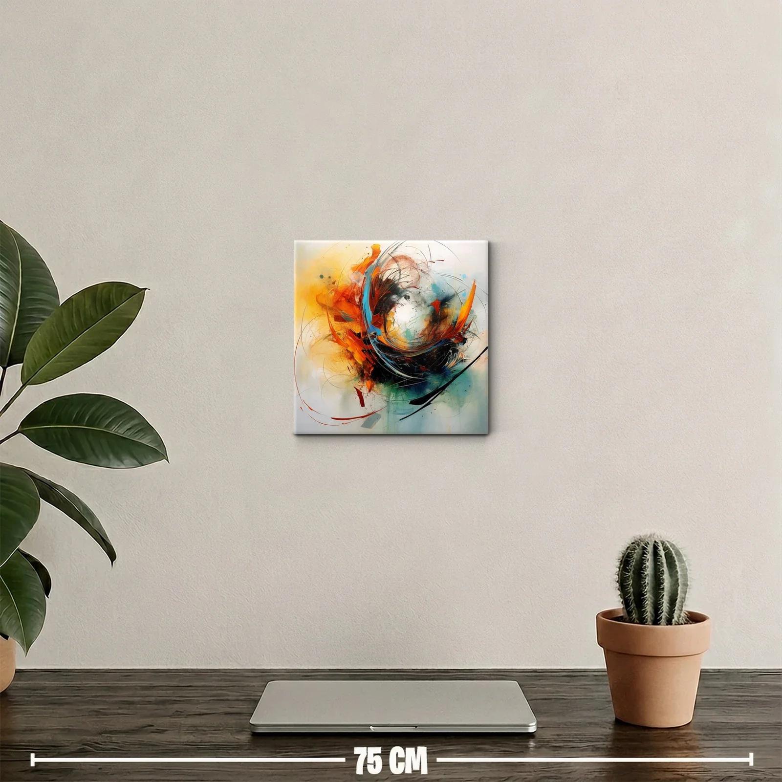 Composición abstracta con vibrantes tonos cálidos y fríos — miniatura 2