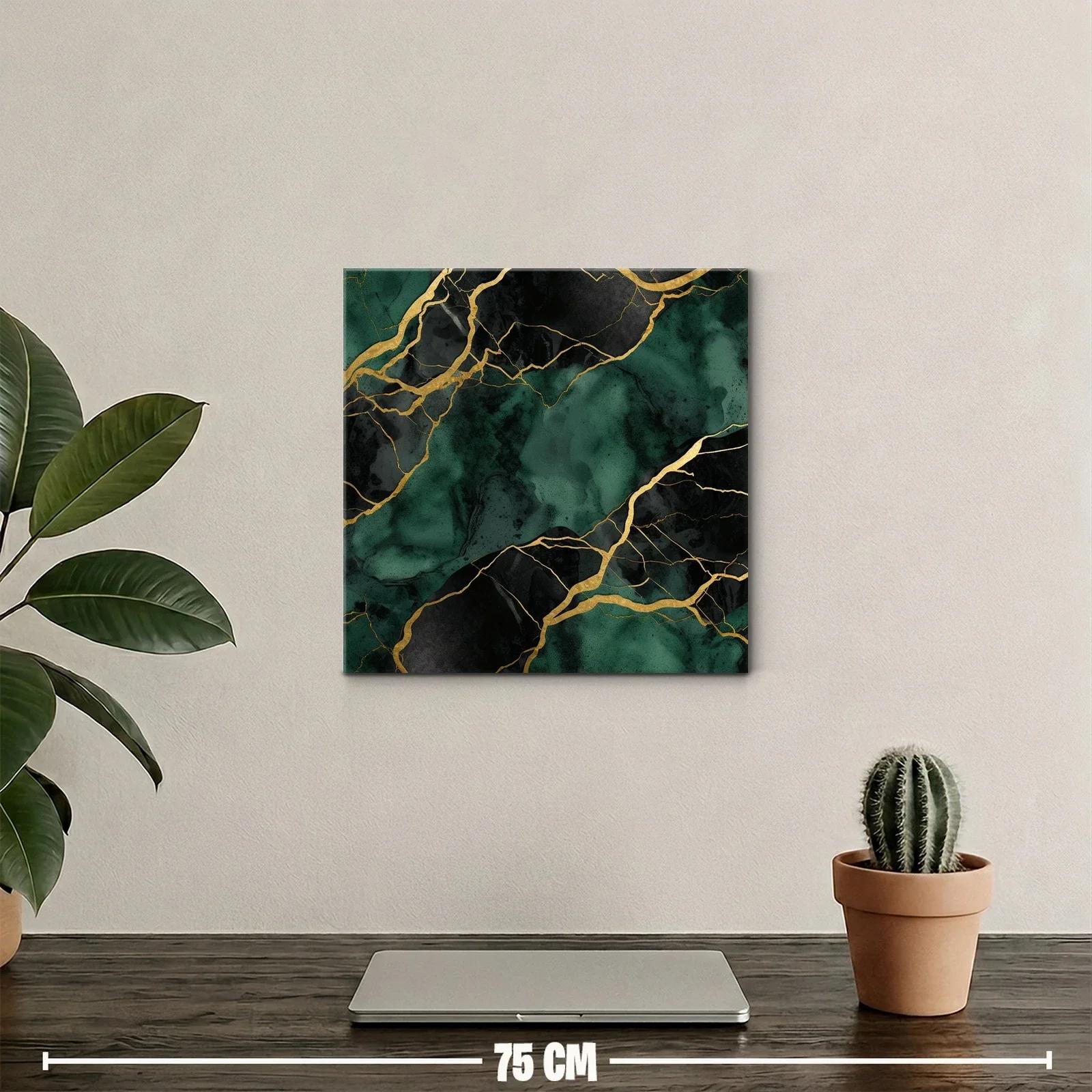 Arte moderno con efectos dorados y tonos esmeralda y negro — miniatura 2
