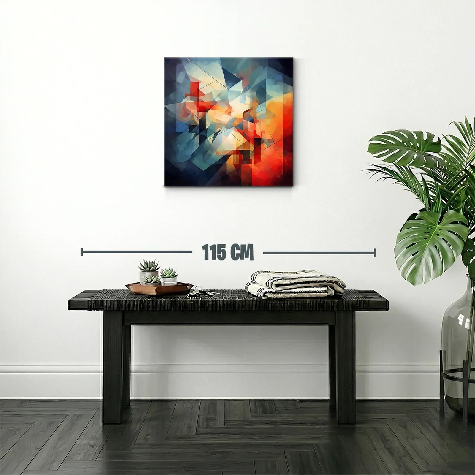 Composición abstracta con tonos cálidos y fríos vibrantes — miniatura 2