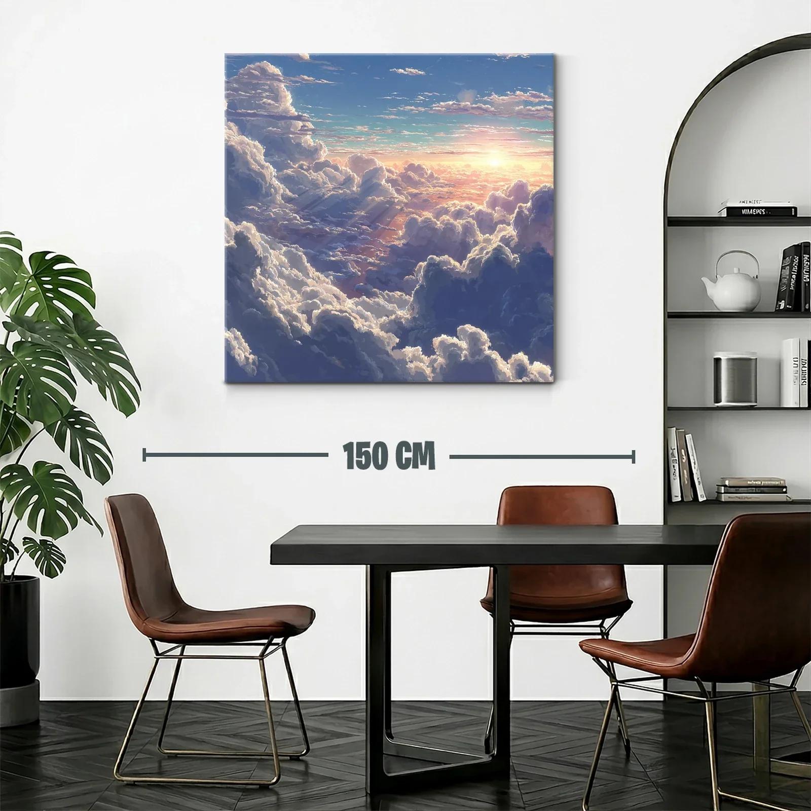 Atardecer entre nubes con luz dorada y cielo azul — miniatura 2