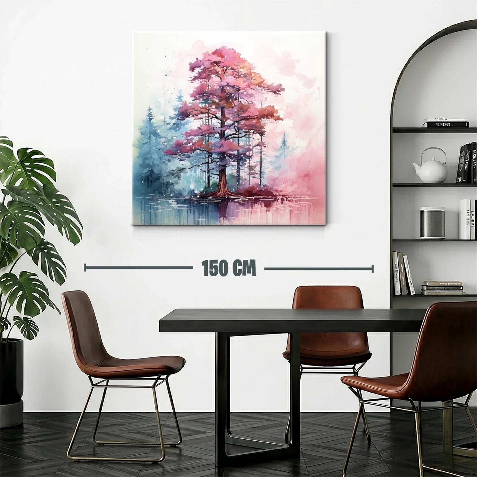 Árbol en tonos rosas y azules con reflejo en agua — miniatura 2