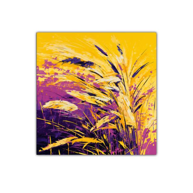 Cuadro vibrante con formas naturales y colores intensos