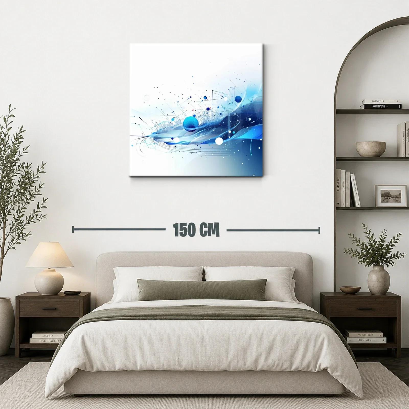 Composición abstracta en tonos azul y blanco dinámicos — miniatura 3