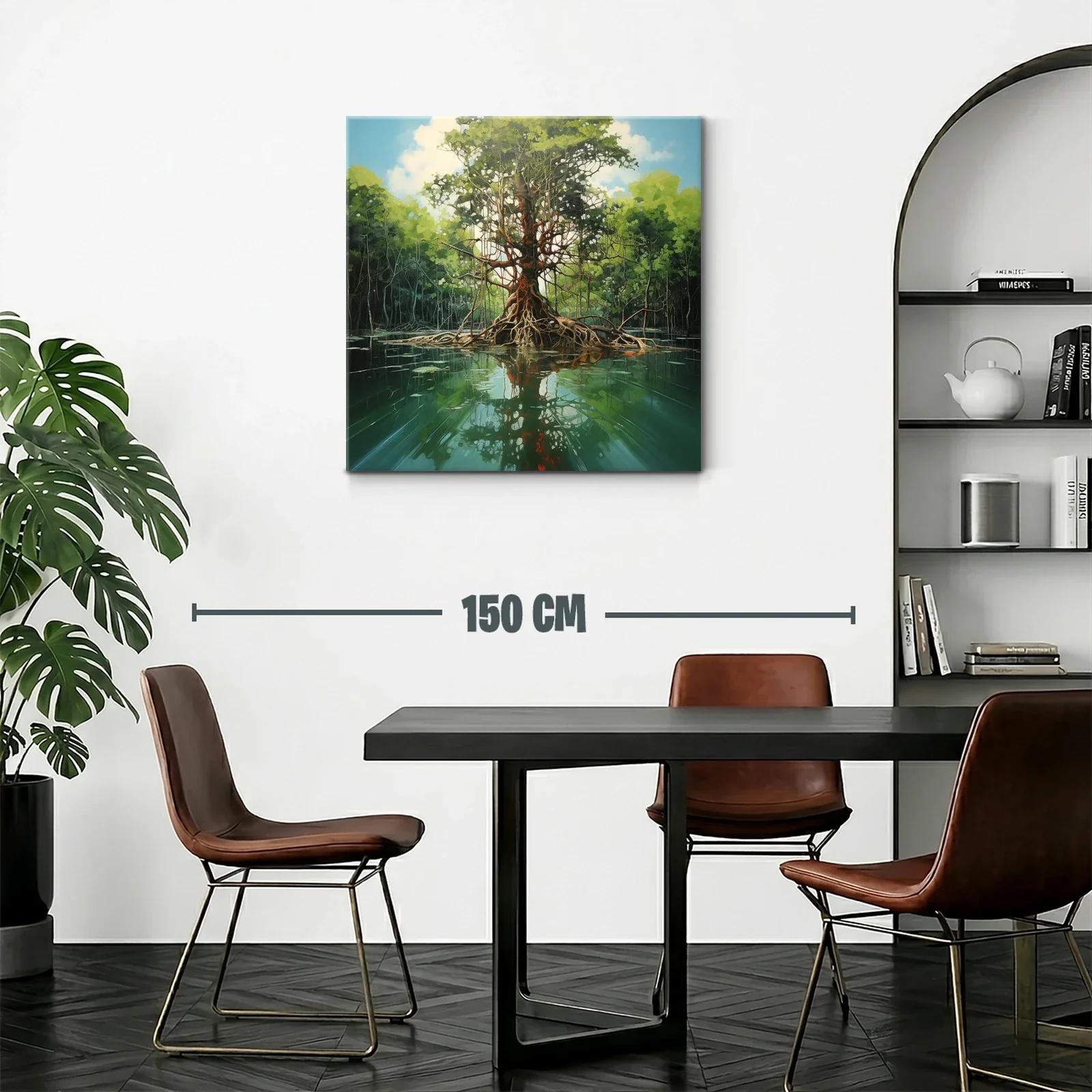 Árbol majestuoso reflejado en aguas tranquilas — miniatura 2