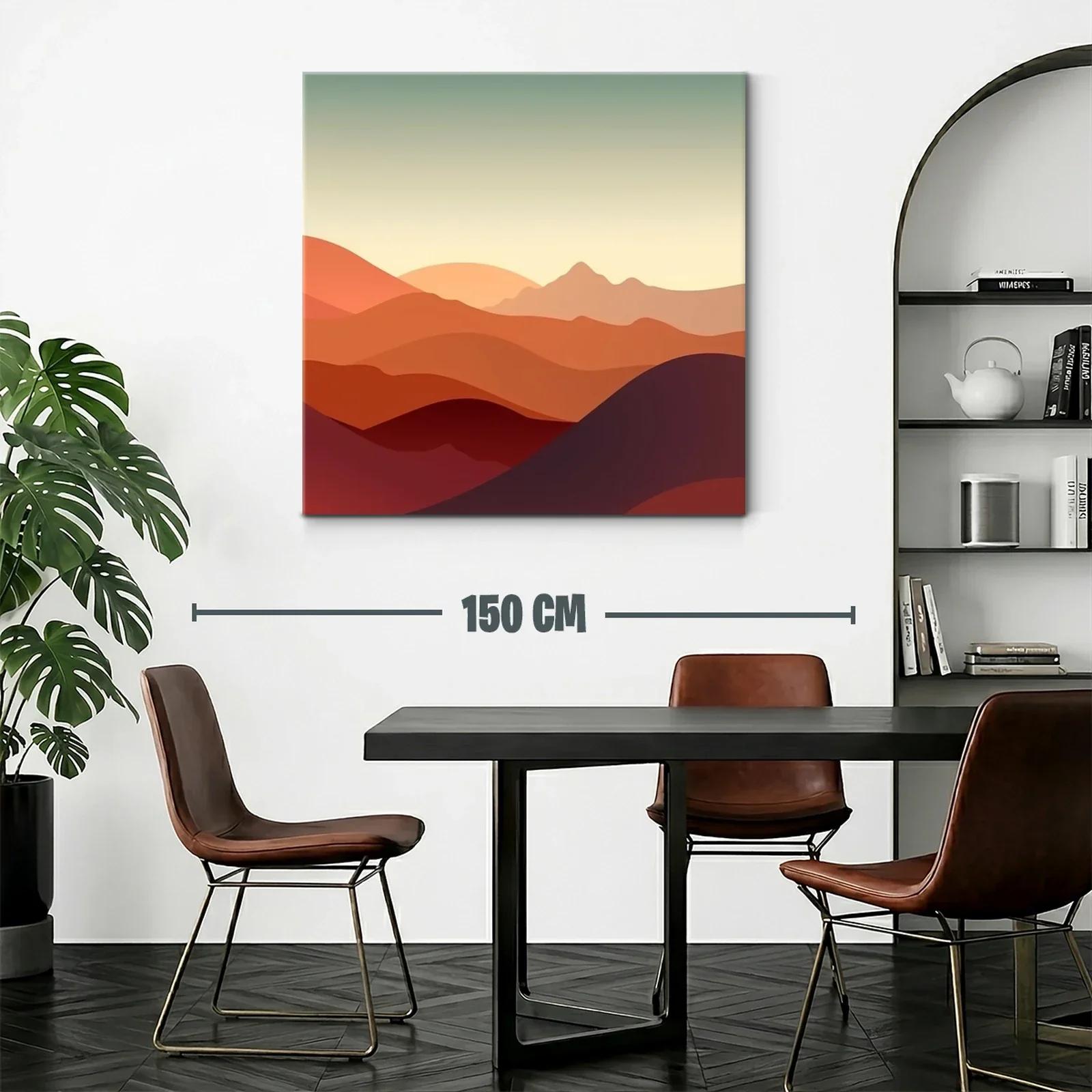 Paisaje abstracto de montañas en tonos cálidos — miniatura 2