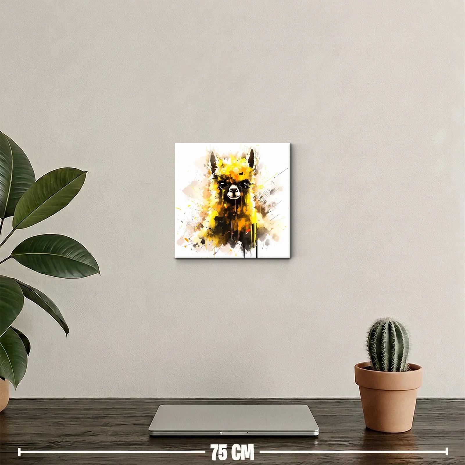 Retrato vibrante de llama con toques de amarillo y negro — miniatura 2