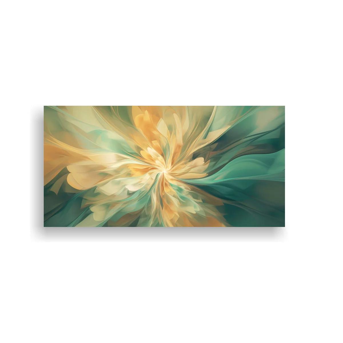 Cuadro remolino abstracto de pétalos con núcleo brillante