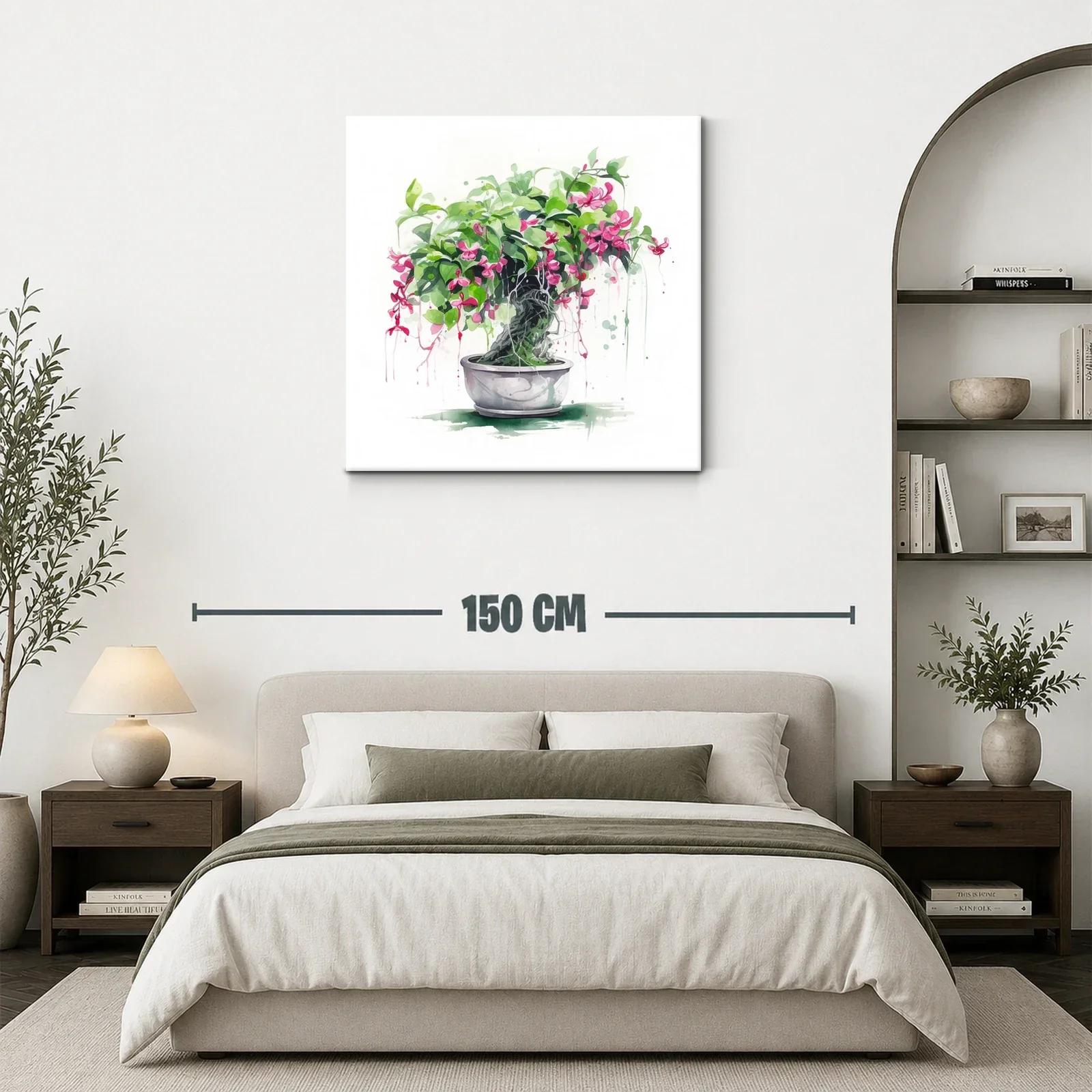 Bonsái con flores rosas y follaje exuberante — miniatura 3