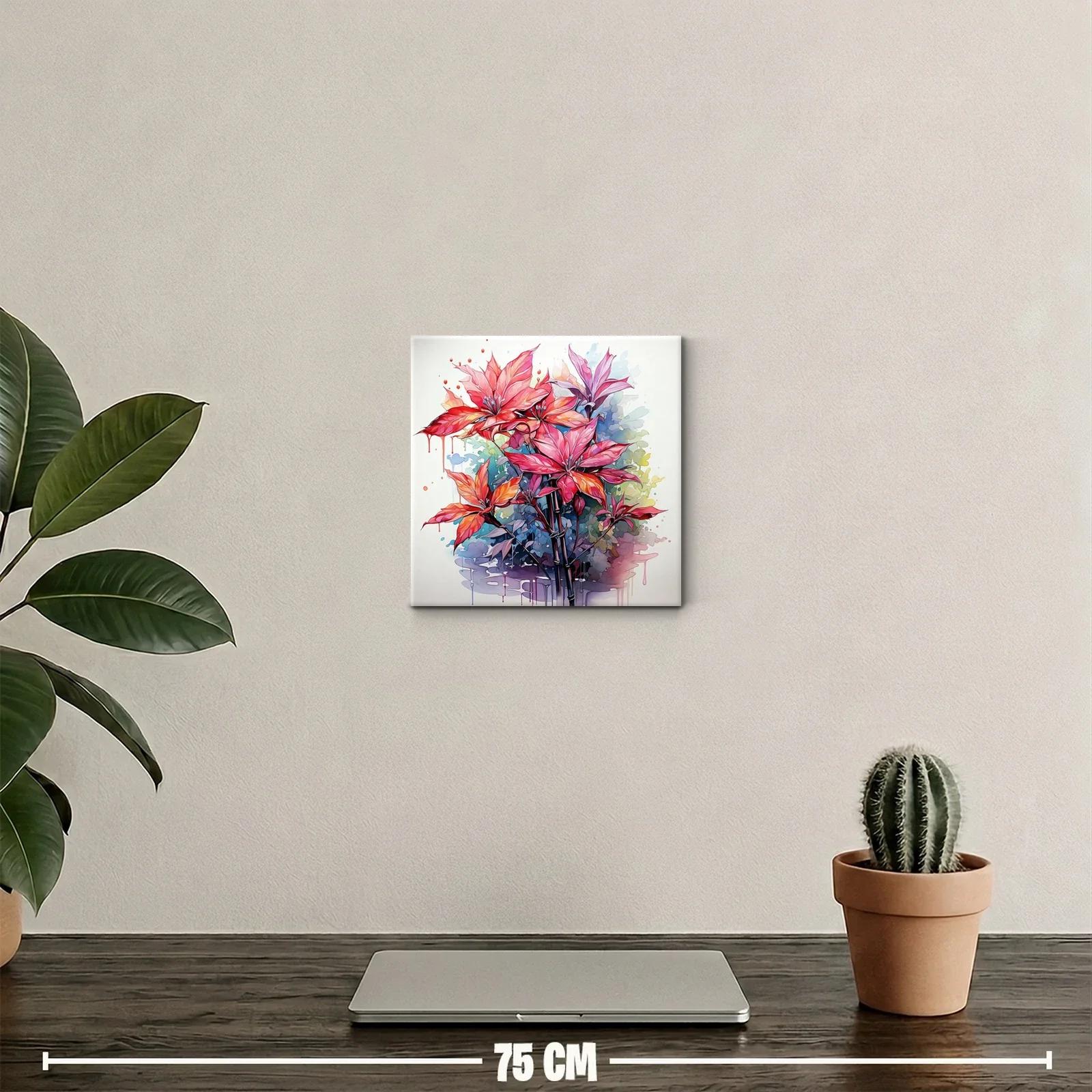 Flores vibrantes con tonos rojos y lilas detalles — miniatura 2