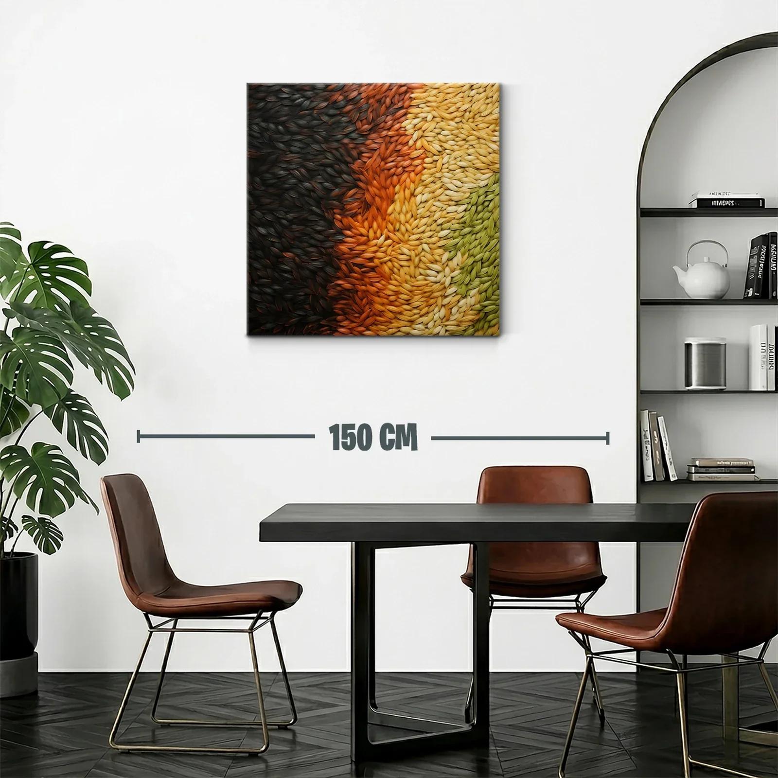 Cuadro abstracto con texturas orgánicas en tonos cálidos — miniatura 2