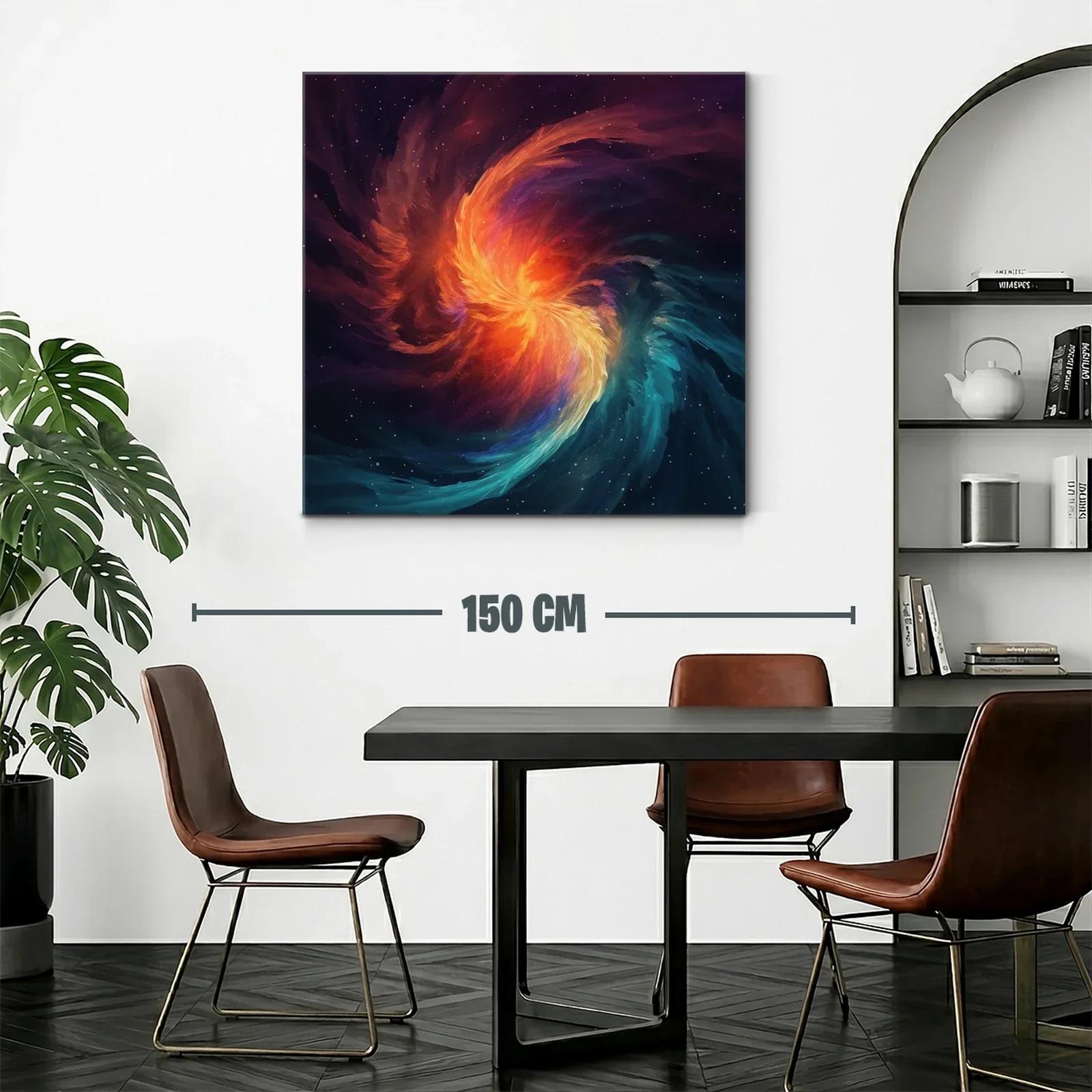Cuadro abstracto con torbellino de fuego y agua en movimiento — miniatura 2