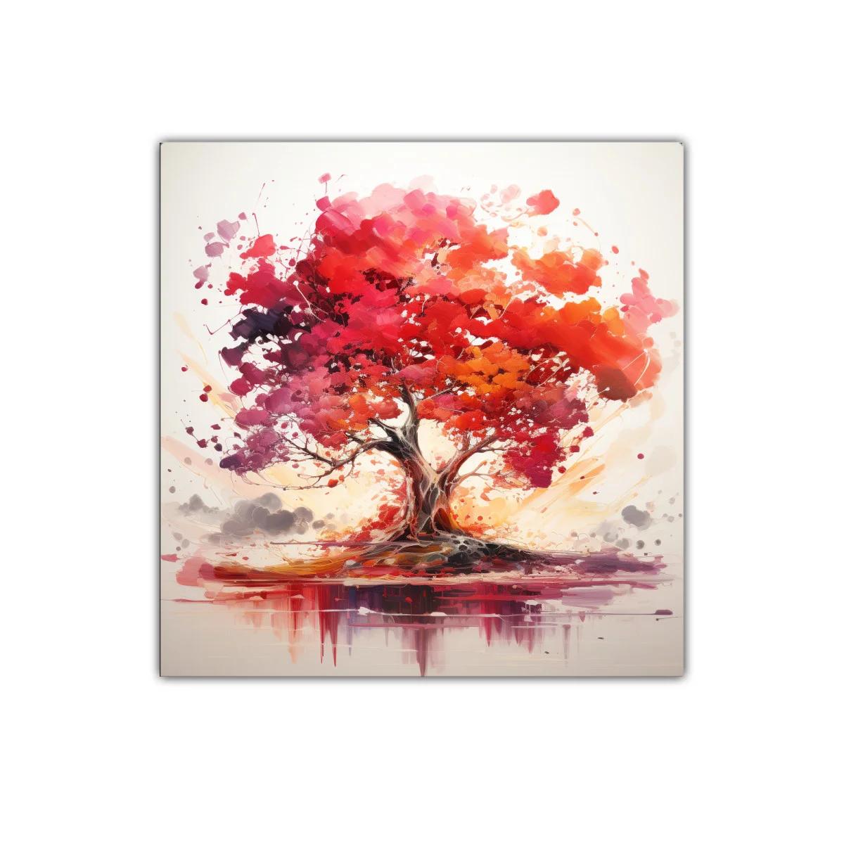 Árbol vibrante en tonos cálidos para decoración única