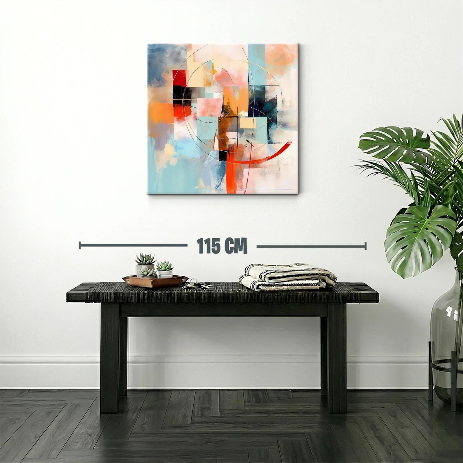 Composición abstracta con tonos cálidos y fríos equilibrados — miniatura 2
